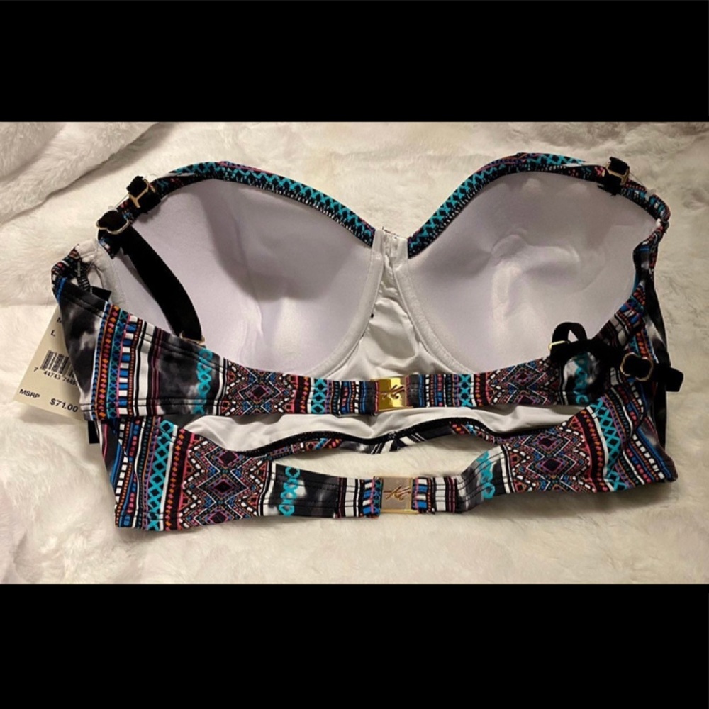 Kenneth Cole Bandeau/Bralette Swim Top BNWT-sz L - Picture 3 of 7